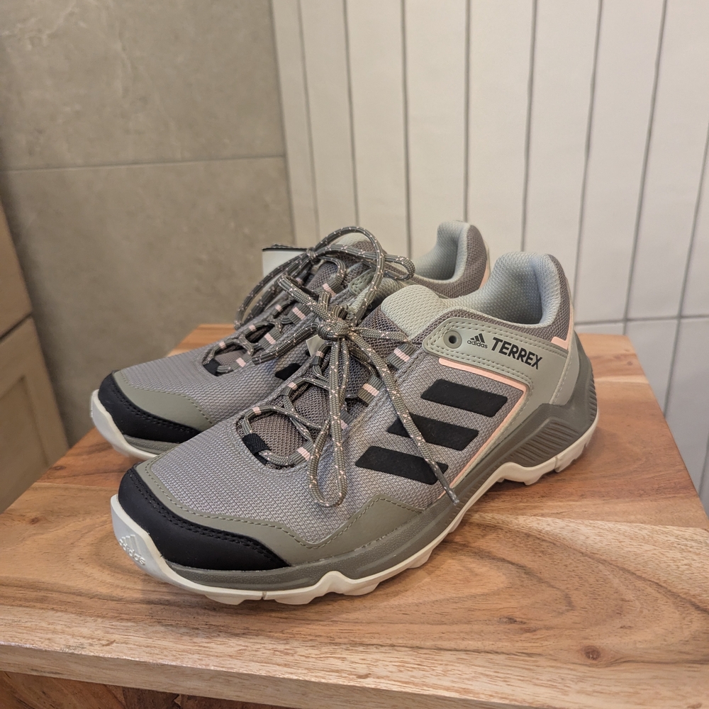 Adidas Gray Black Athletic Shoes with Rugged Design